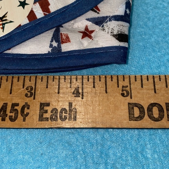 DELUXE KITCHEN SET Oven mitt and hot pad red white blue stars stripes size OSFA - Picture 6 of 7